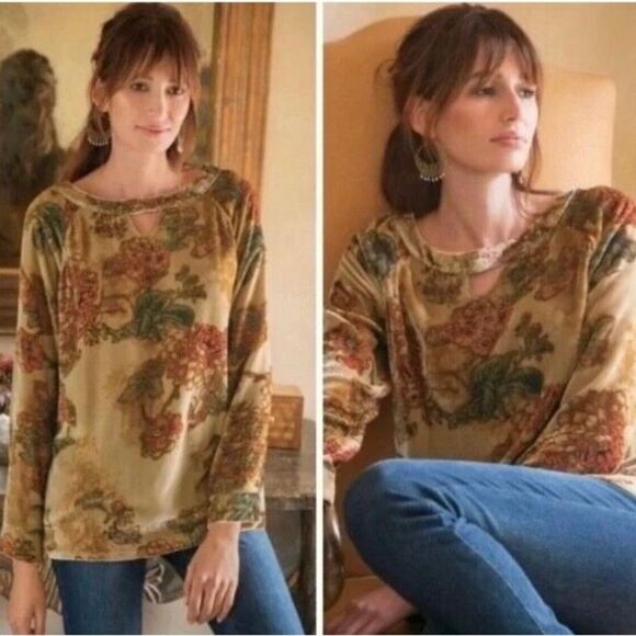 Soft Surroundings Victoria Crushed Velvet Long Sleeve Top
Size Large - Picture 2 of 7